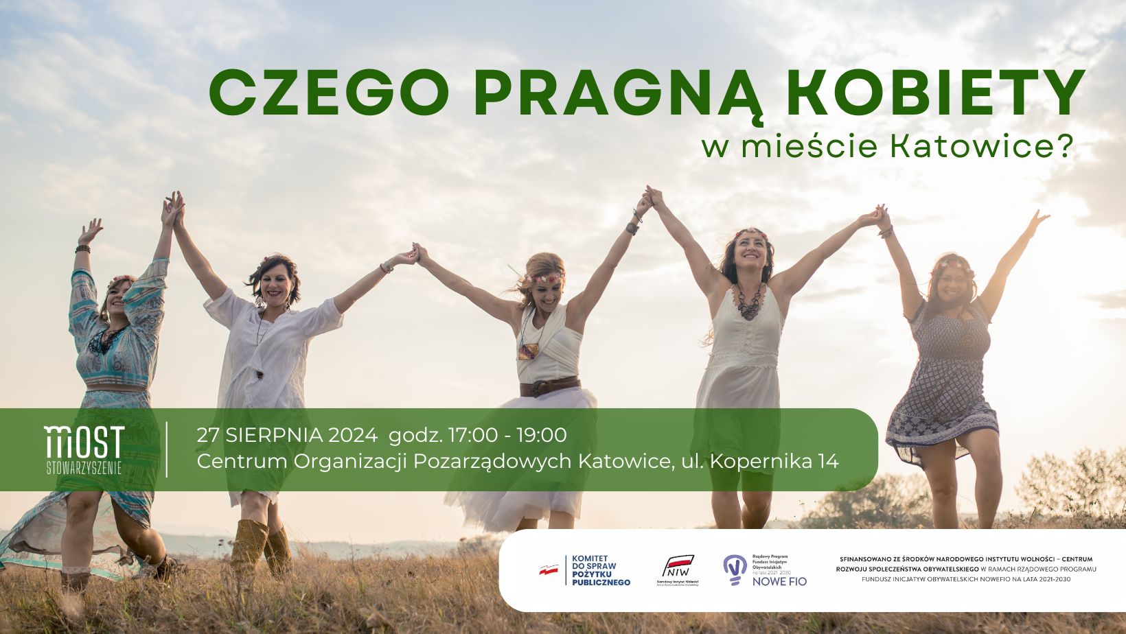 Banner na spotkanie pt.: Czego pragną kobiety w mieście Katowice?