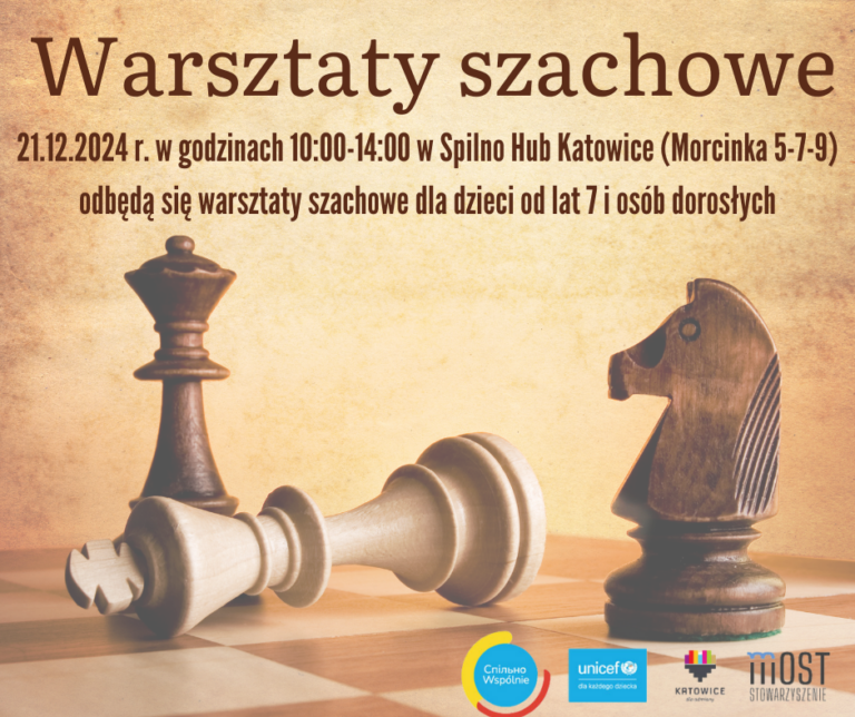 plakat informujący o zajęciach szachowych