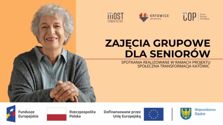 Plakat dotyczący zajęć grupowych dla seniorów