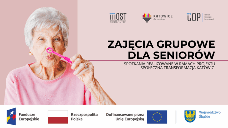 Plakat dotyczący zajęć grupowych dla seniorów