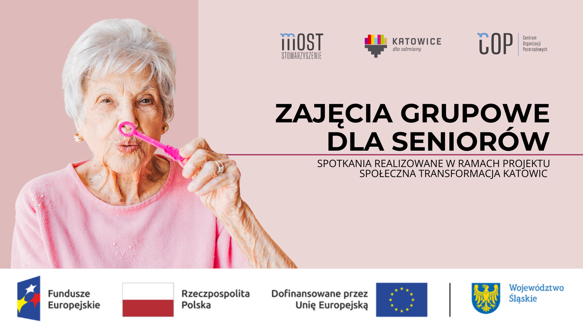Plakat dotyczący zajęć grupowych dla seniorów