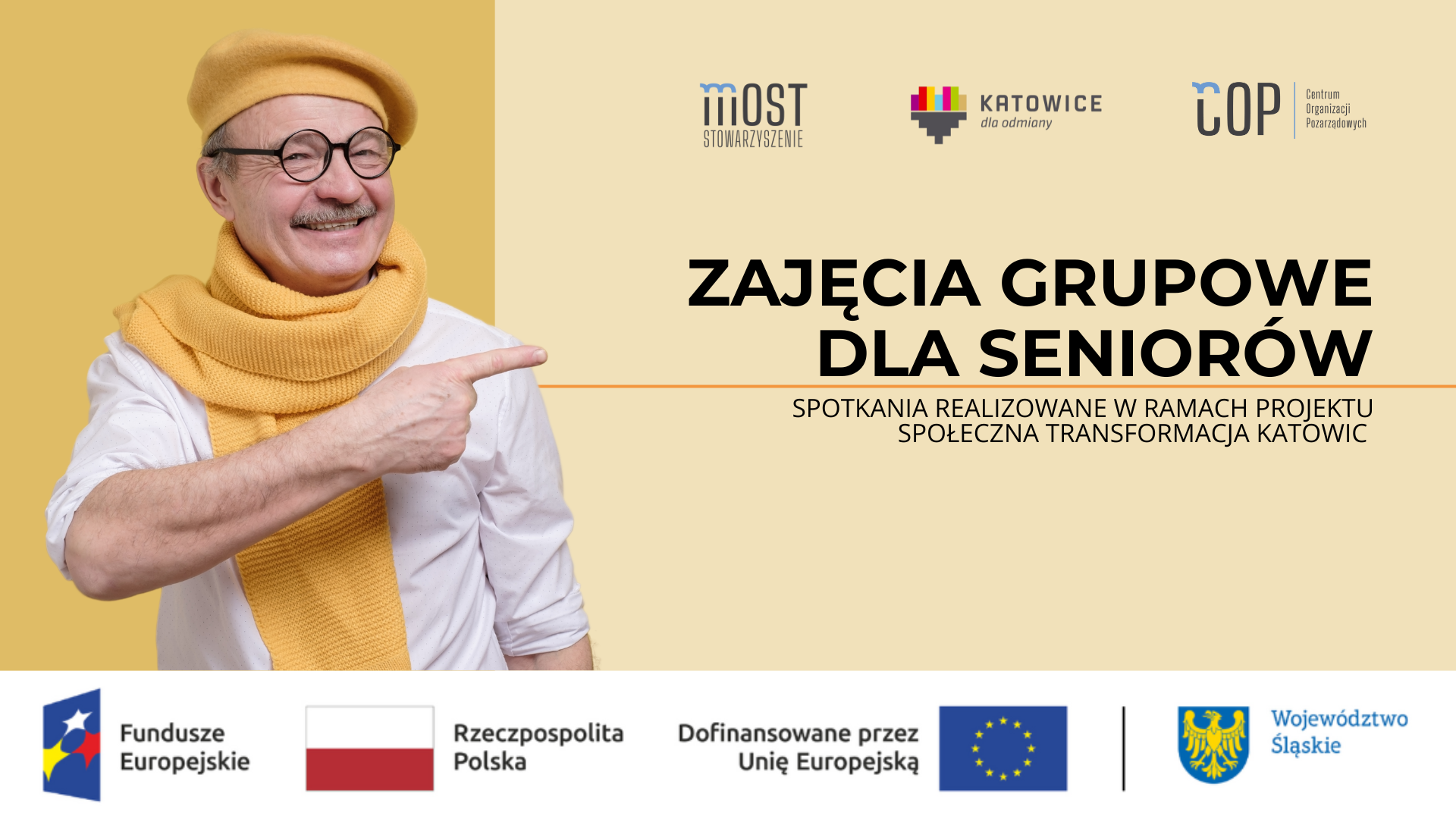 Plakat dotyczący zajęć grupowych dla seniorów