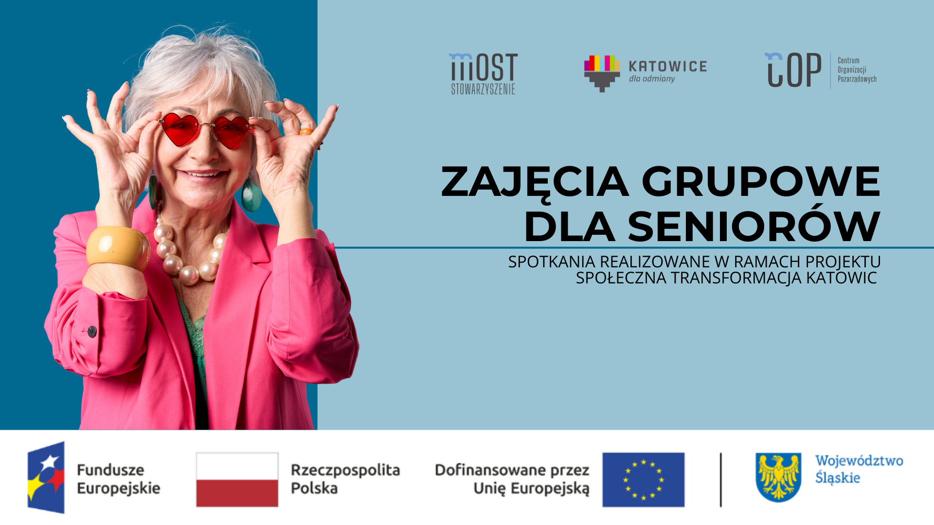 Plakat dotyczący zajęć grupowych dla seniorów