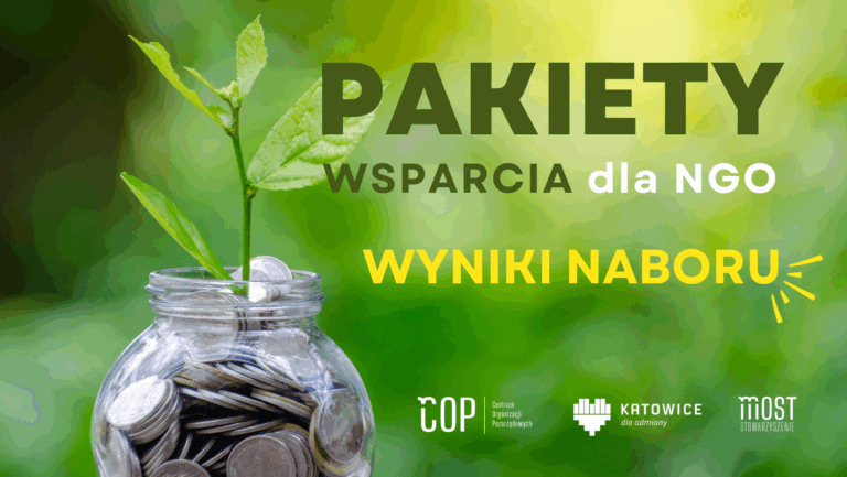 Plakat informacyjny o wynikach nabory na Pakiety Wsparcia dl NGO
