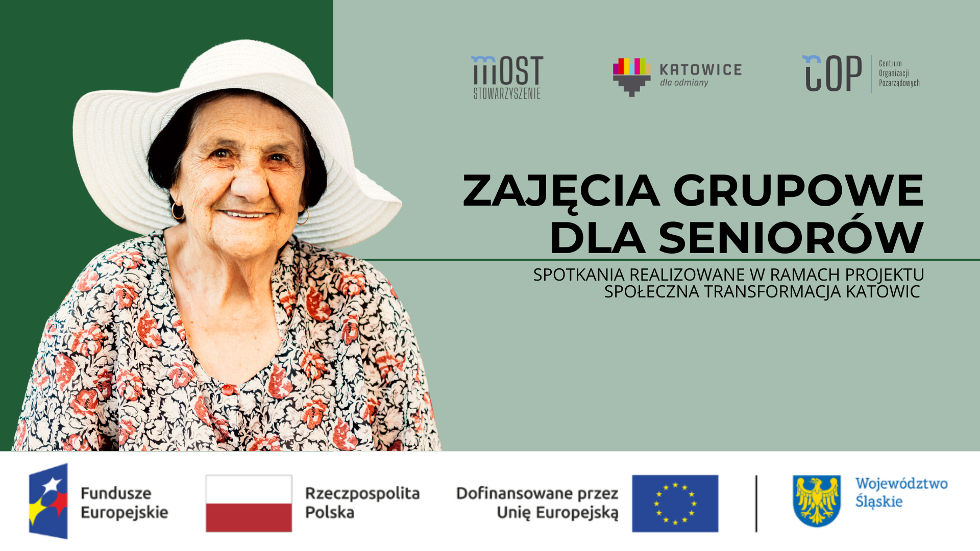 Plakat dotyczący zajęć grupowych dla seniorów