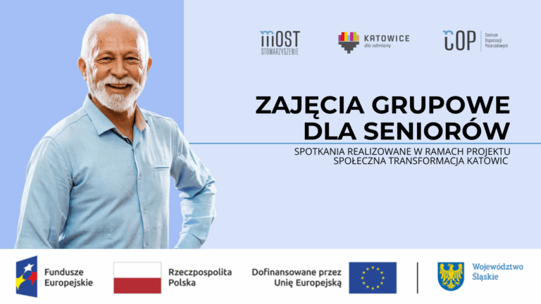 Plakat dotyczący zajęć grupowych dla seniorów